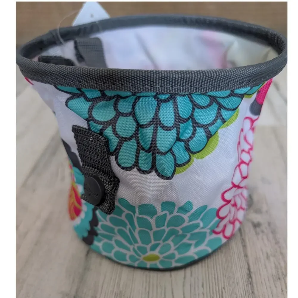 Thirty-One Bubble Bloom Oh Snap Bin PinkBlue Gray Green Floral NEW 31